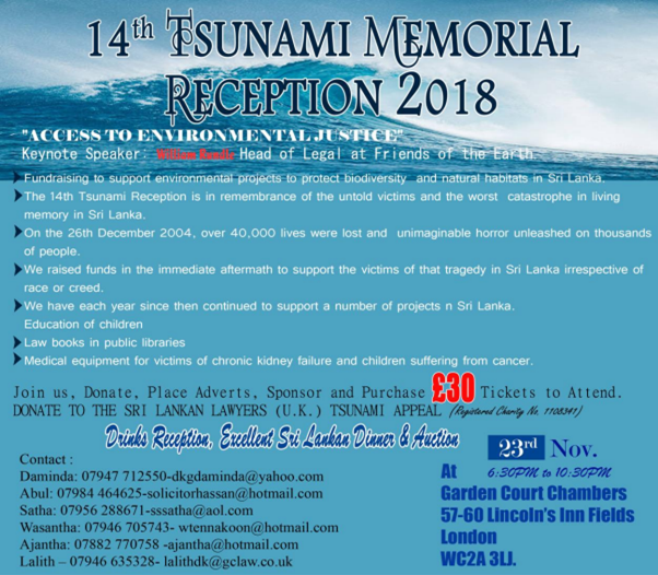 Tsunami Memorial Reception